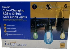 Smart Color Changing Cafe String Lights RGBw 12 Bulb Novolink Lightscape New