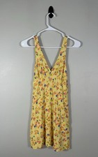 Billabong Dress Womens XS Yellow Floral Mini Beach Boho Babydoll 