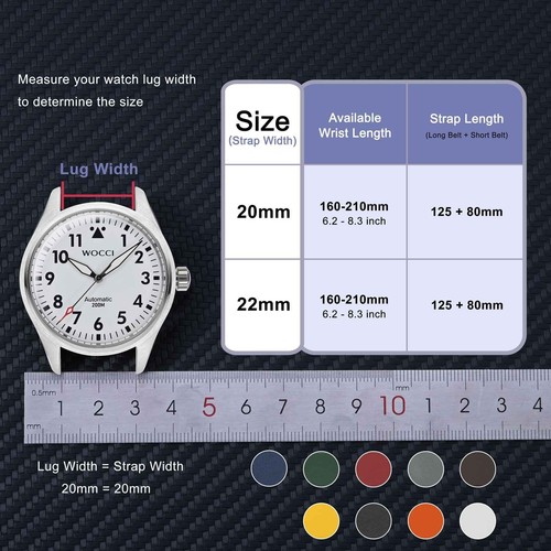 Correa de reloj de silicona WOCCI para hombre, correa de repuesto de liberación rápida ancho 20 22 mm - Imagen 6 de 171