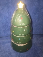 NEW Target Bullseye Christmas Tree Ceramic Stacking Measuring Cups 4pc Sealed