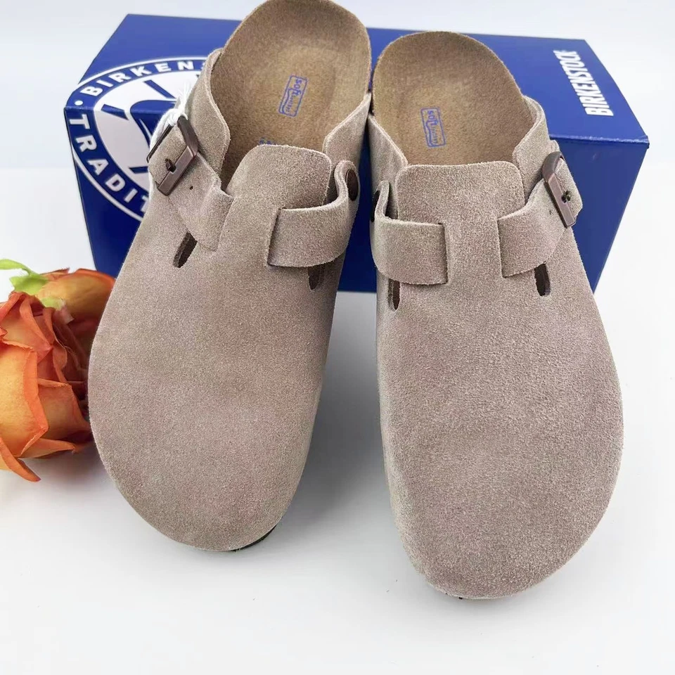 Birkenstock Boston Plantilla Suave Taupe Gamuza Unisex Zapatos Seleccionar Talla EU 37-45 Foto 4 de 4