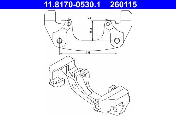 Ate 11.8170-0530.1 Halter, Bremssattel FüR Bmw-image