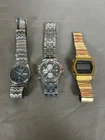 Pre-Owned Lot of 3 Vintage Mens Seiko Watches For Parts Only/Untested