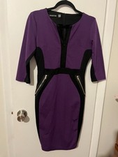 Homeyee Dress Black & Purple Career Wear SZ 6