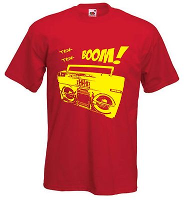 BOOMBOX T-Shirt Tribal T-Shirts Retro Hip Hop 1980er Kurzarm Baumwolle S-XXXL