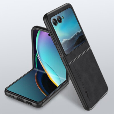 For Motorola Razr/Razr+ 2024/2025 Slim Leather Case Shockproof Back Phone Cover