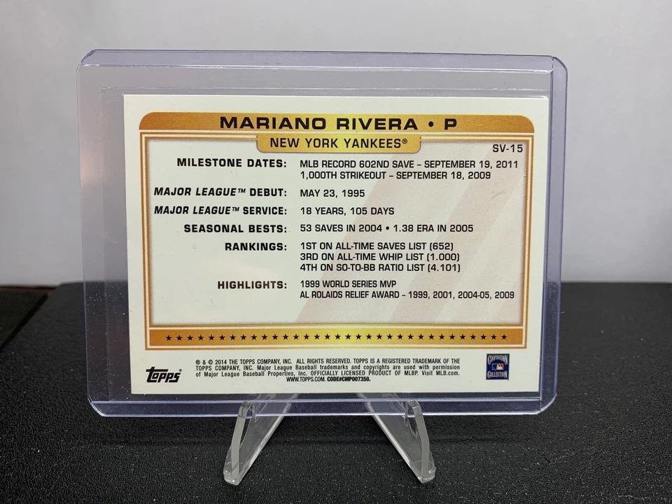 2014 Topps Super Veteran (B) Mariano Rivera #SV-15 New York Yankees - Image 2 of 2