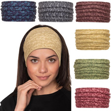 Cobahom 6Pcs Wide Headbands for Women Non Slip Soft Fabric Hair Wrap Boho Head B