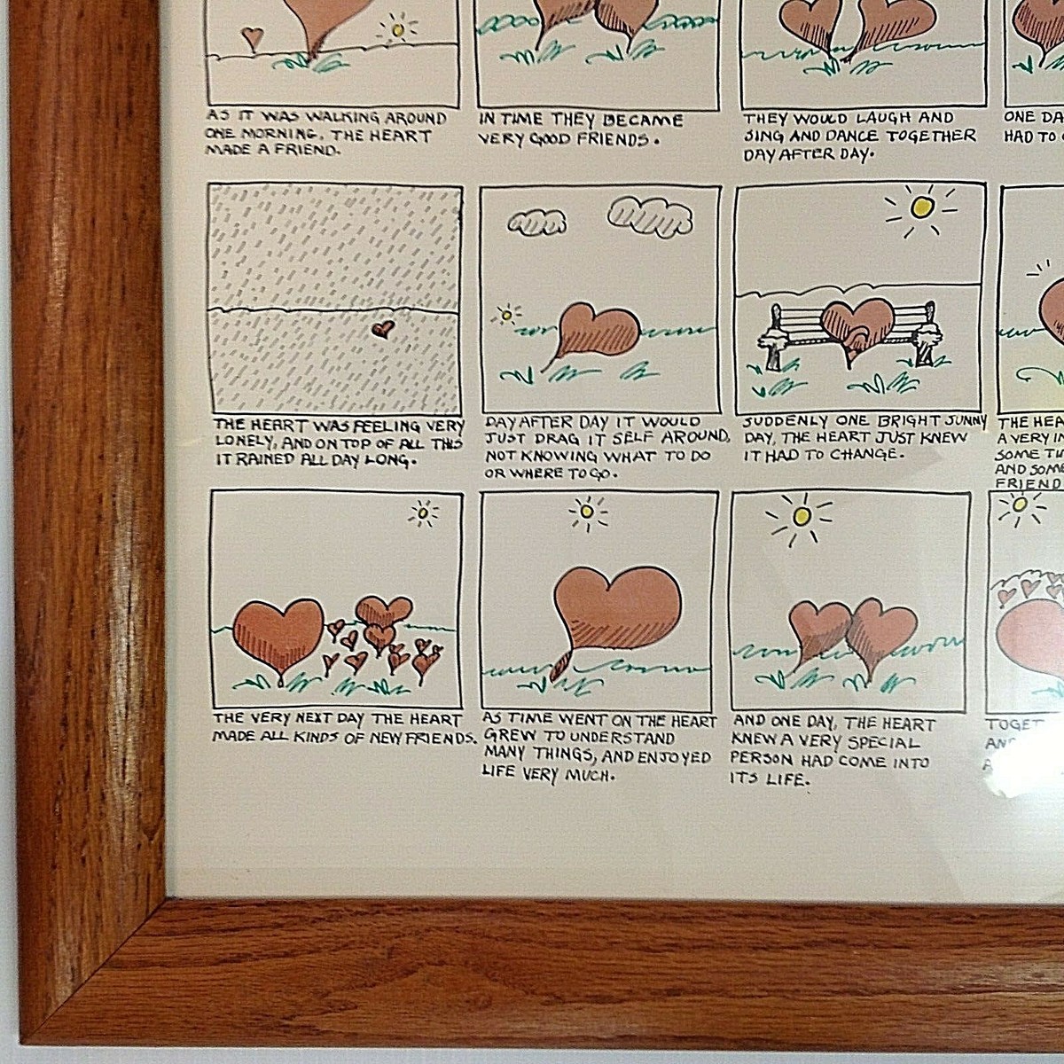 Vintage Leo Posillico Original Art Love HEART FINDS A FRIEND Strip