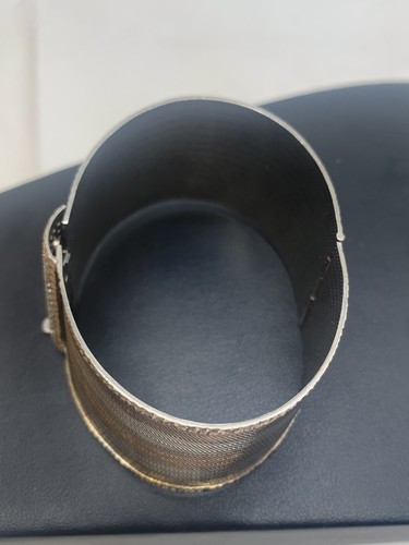Vintage Sterling Silber breiter Armreif Armband CZ Akzente Flagge Türkei DGS 925 7,75 - Bild 6 von 16