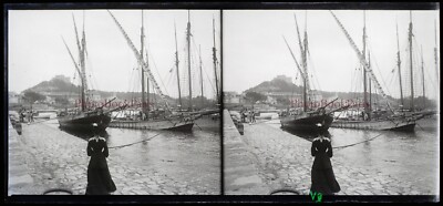 Frankreich Hafen zu Identifizieren c1920 Foto Negative Platte