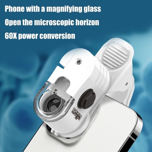 60x LED Lighted Pocket Microscope with UV Flashlight for Most Phones - 第 7/8 張圖片