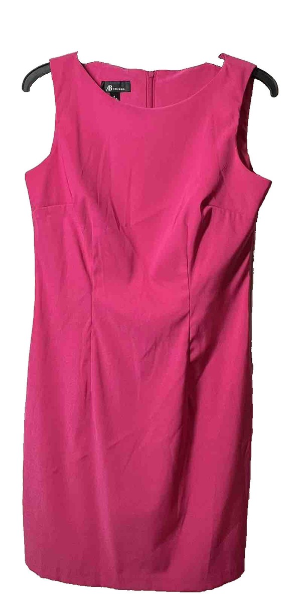 AB Studio Jersey Stretch Sheath Wiggle Dress Sz 8 Hot PINK