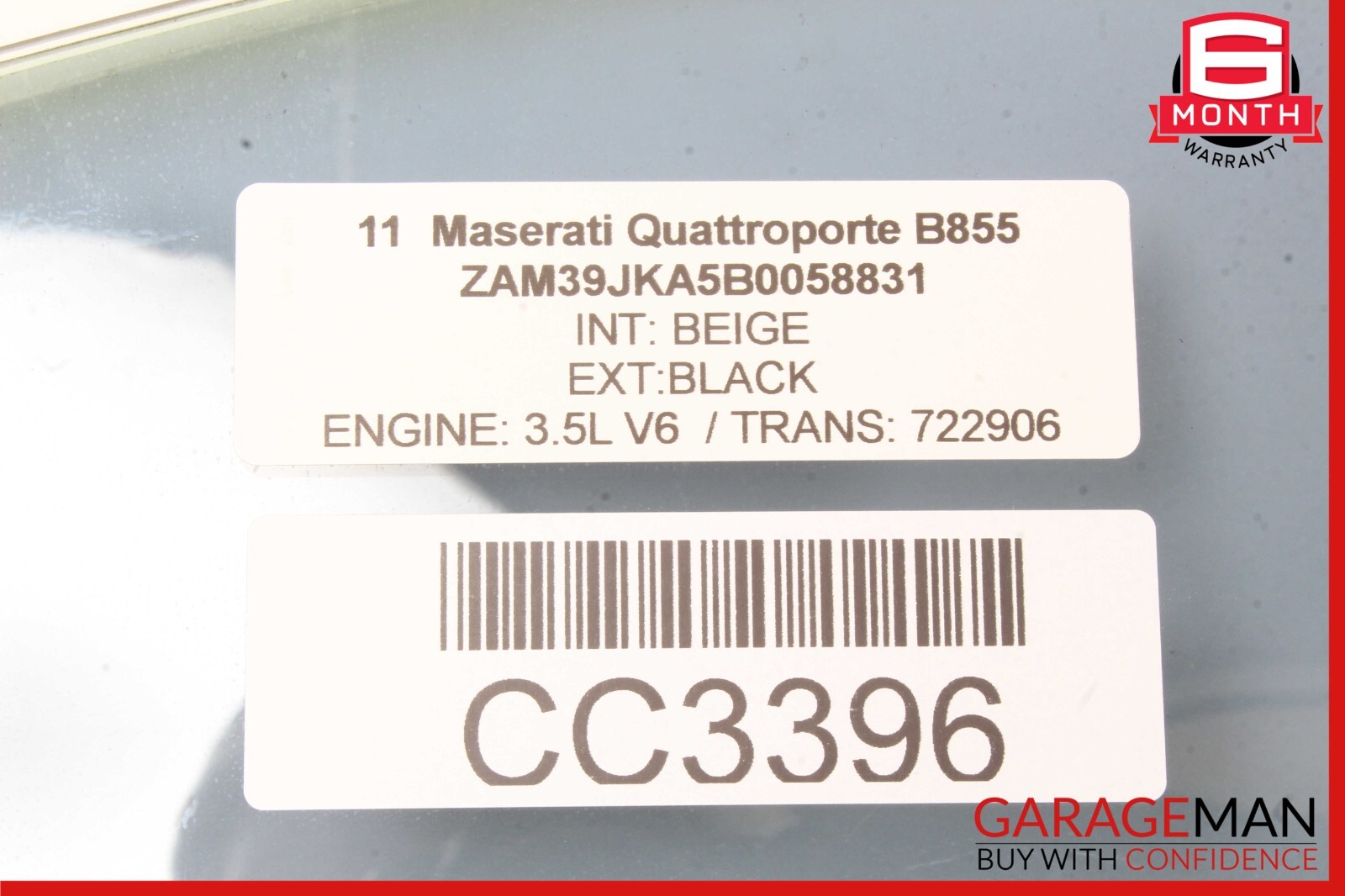 03-13 Maserati Quattroporte M139 Rear Left Side Door Window Glass OEM