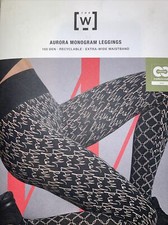 Wolford Aurora Monogram Leggings Color Egyptian Blue/Black Size Large 16012