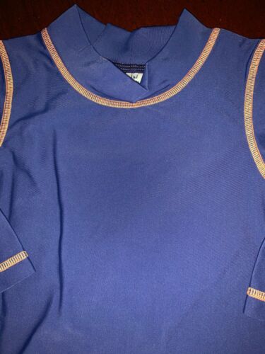 NWT 2/3 Mini Boden Navy Blue Rash Guard Orange Overstitching Very Versatile - Picture 2 of 2