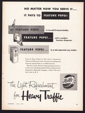 PEPSI COLA Vintage Trade Advertising 1953 Soda Pop Ad Dispenser Vending Machine