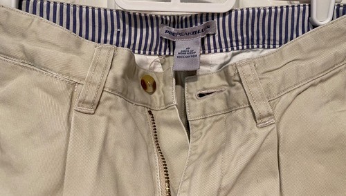 Boys School Uniform Pants Beige/Khaki single pleat adjustable waistband - Picture 3 of 4