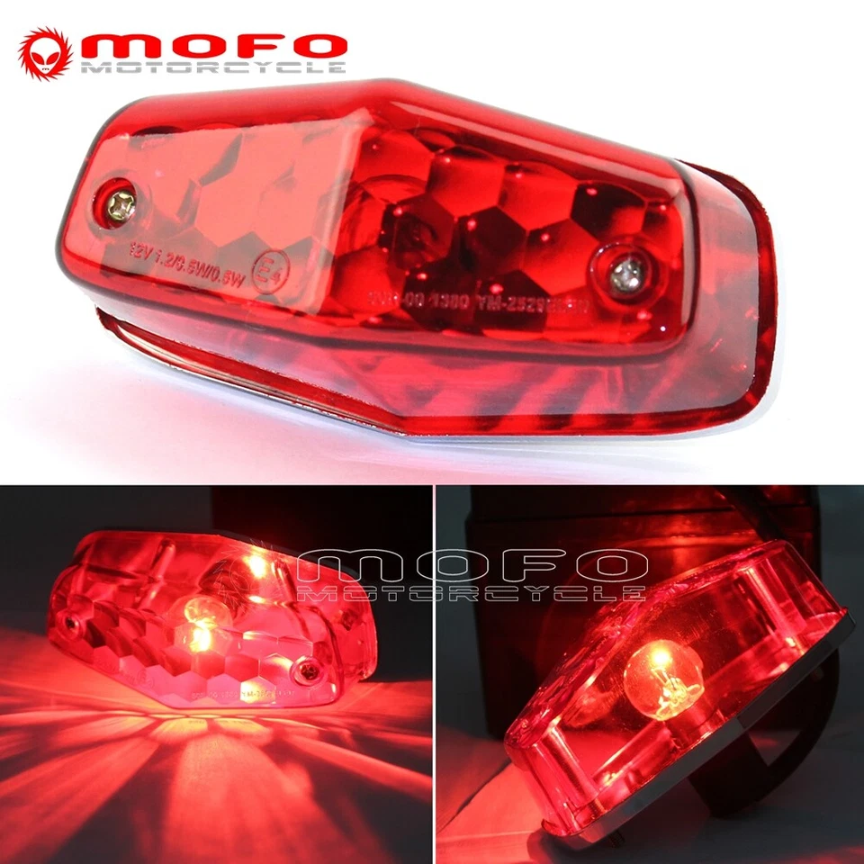 Lámpara de freno trasera universal para Yamaha/Suzuki personalizada y café estilo corredor roja Foto 4 de 4