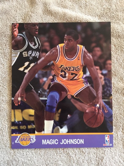 1991 NBA HOOPS Magic Johnson 8x10 Basketball Card EBay