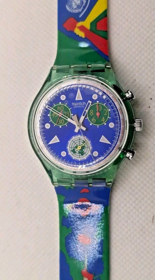 Rare Swatch Chrono 781 United Nations 50th Anniversary Watch Limited Edition  - Image 2 of 4