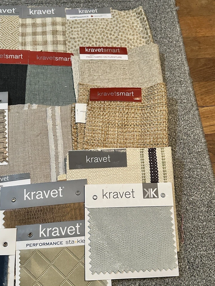 Lot of 43 Kravet Fabric Samples Swatches NEW Mixed Colors Sizes Textures Trims - Image 4 of 4