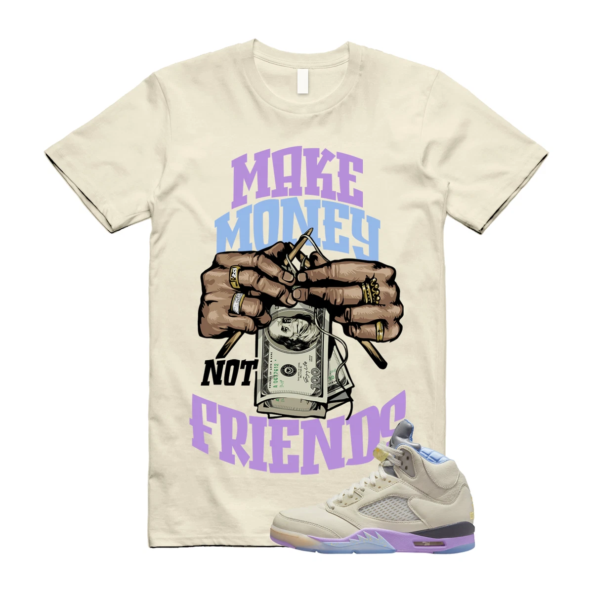 MM T Shirt to match Jordan 5 Retro DJ Khaled Sail Washed Yellow Violet Star