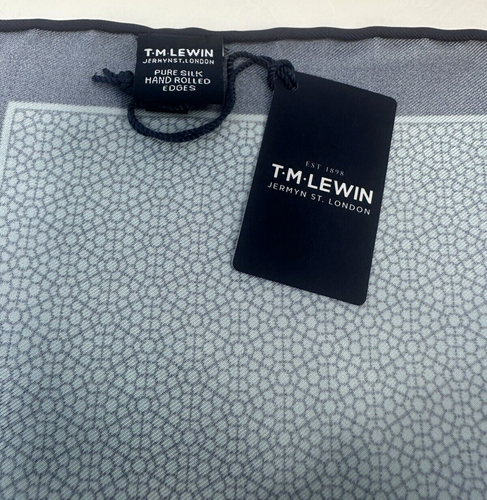 NEW! TM Lewin semi-plain silk pocket square with geometric pattern - 4 colours - Picture 11 of 27