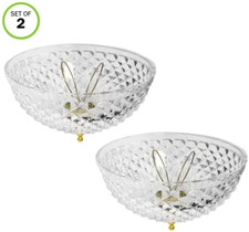 Evelots Ceiling Clip-on Light Bulb Shade-Lamp-Dome-Diamond Cut-Acrylic-Set/2