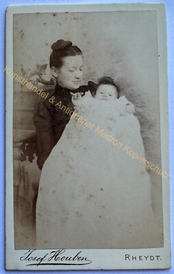 orig. CDV photo photograph old picture fashion around 1885 Rheydt mother child
