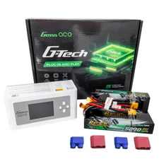 Gens Ace 5200mAh G-tech 2S Lipo Battery Hardcase *2+iMars D300 G-Tech Charger *1