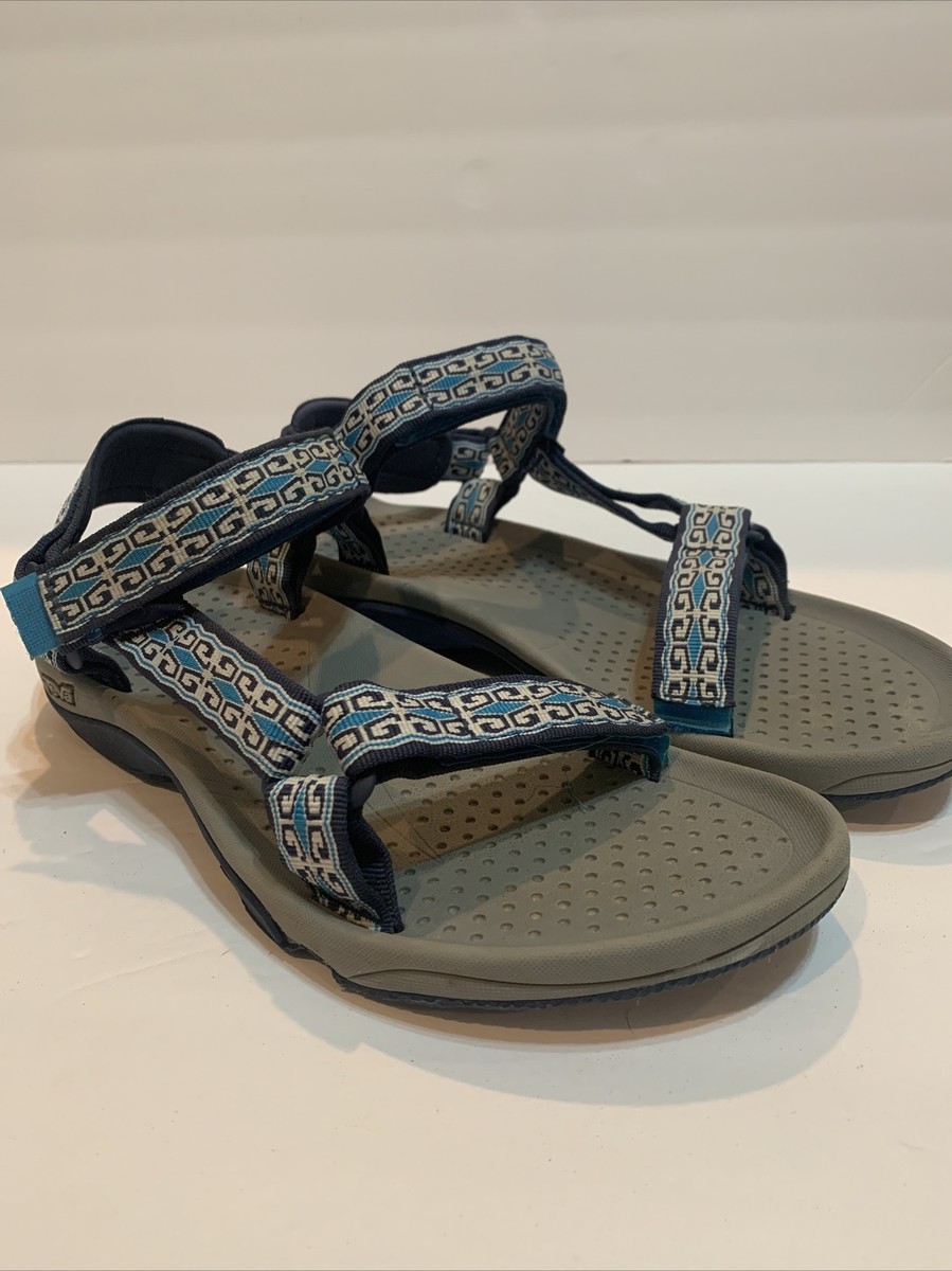 TEVA HURRICANE 6577 WOMEN USED BLUE STRAPPY GEOMETRIC SANDALS