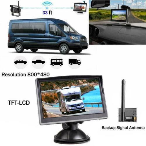 Wireless RV Backup Camera 5" Rear View Monitor Parking System for Caravan Truck - Picture 5 of 24