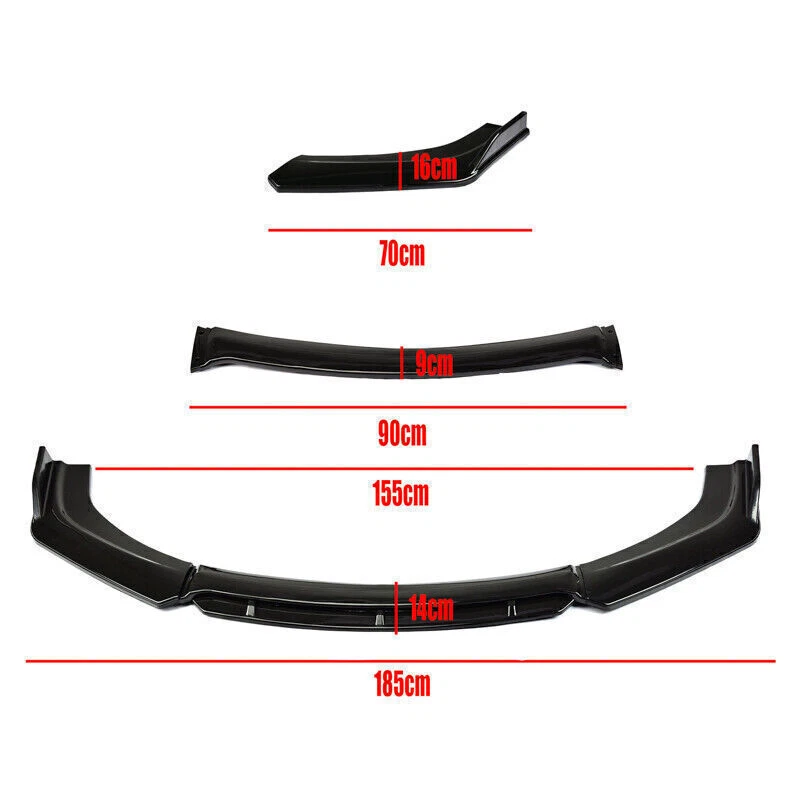 For Honda Accord Civic Sedan 9 10 11th Front Bumper Lip Splitters Lower Spoiler Foto 2 de 4