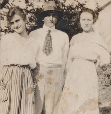 Friends Group Outdoors Early 20th Attire Smiling Social 1940s