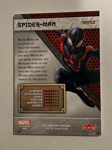 2017 Fleer Ultra Spider-Man Metal BASE Silver MM50 Spider-Man Miles Morales💥💥 - Picture 2 of 2