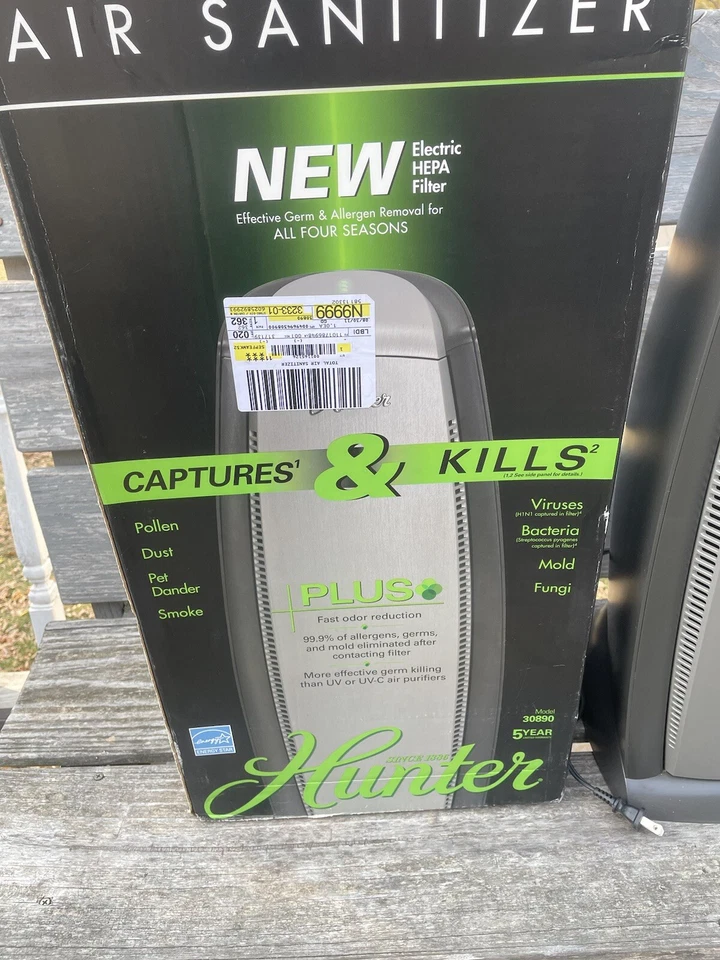 Hunter Total Air Sanitizer Model 30973 Energy Star Electric Hepa Filter Germs - Image 2 of 4