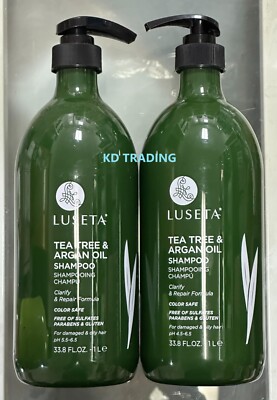 (2-Pk) LUSETA ~ TEA TREE & ARGAN OIL Clarify Repair SHAMPOO Damaged & Oily Hair