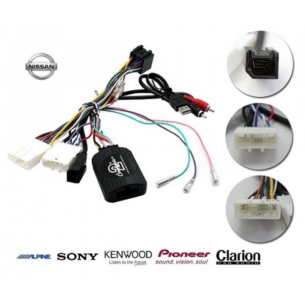 Commande au volant pour Nissan X-Trail 2014 avec interface JVC complete noire