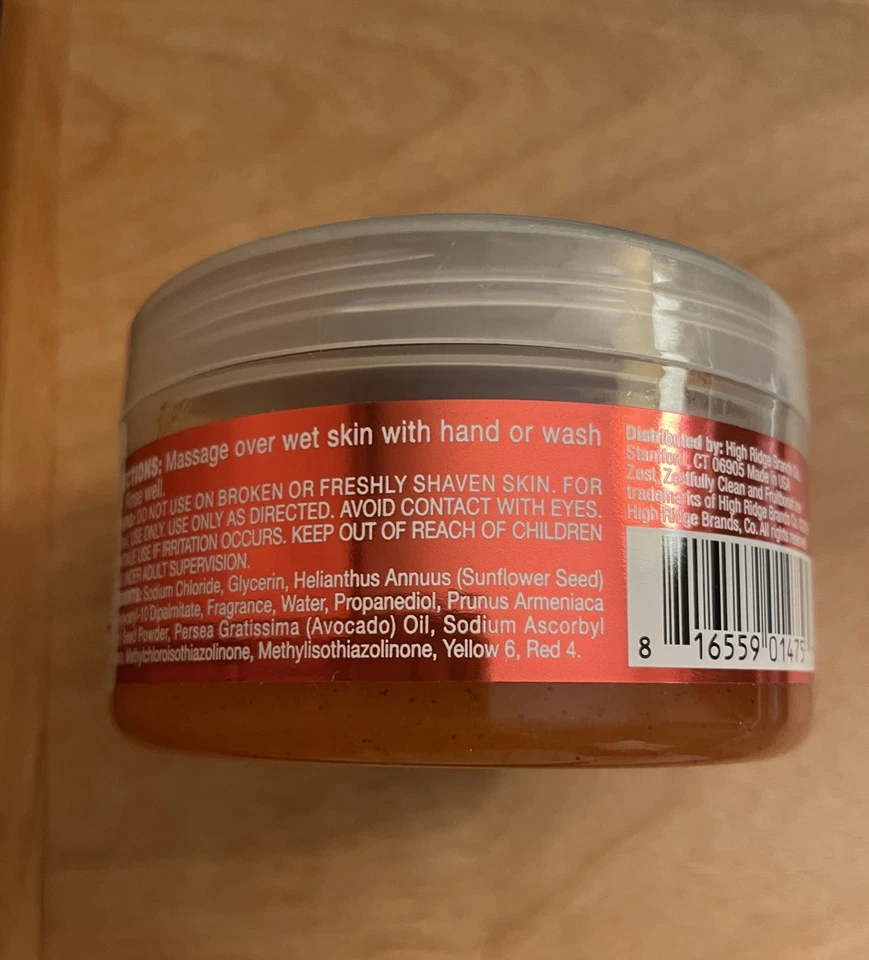 Zest Fruit Boost Peach Mango Smoothie Body Scrub Jar 9 oz/255 g Scented NEW - Image 2 of 3