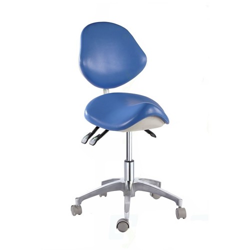 Standard Dentist Saddle Chair Portable Dental Stool PU Leather Height Adjustable