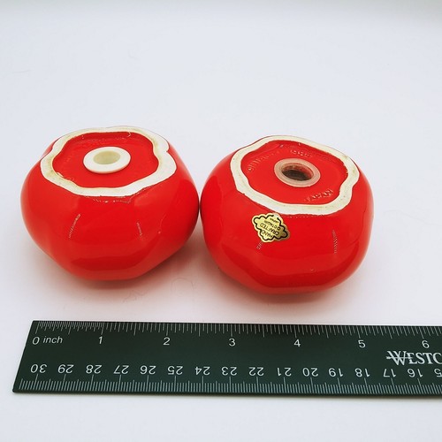 Vintage large 3" Otagiri TOMATO vegetable theme Salt & Pepper Shaker set - Picture 2 of 12