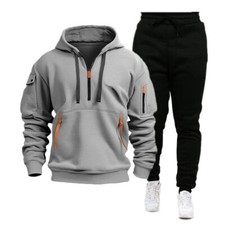 Men Tracksuit Outfit 2-Piece Set Long Sleeve Hoodie and Pants Sweatsuit Set
