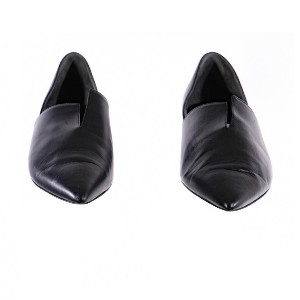 VINCE Flats D'Orsay Pointed Toe Sz. 7 M Black Leather ITALY Pointy