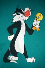 Vintage Looney Tunes Tweety Bird Sylvester T Shirt Large Velva Sheen 90s 1993