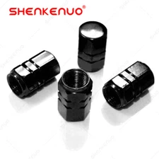 4x BLACK Alloy Tire Air Valve Stem Cap For Most Mercedes Cars Wagons & SUVs US
