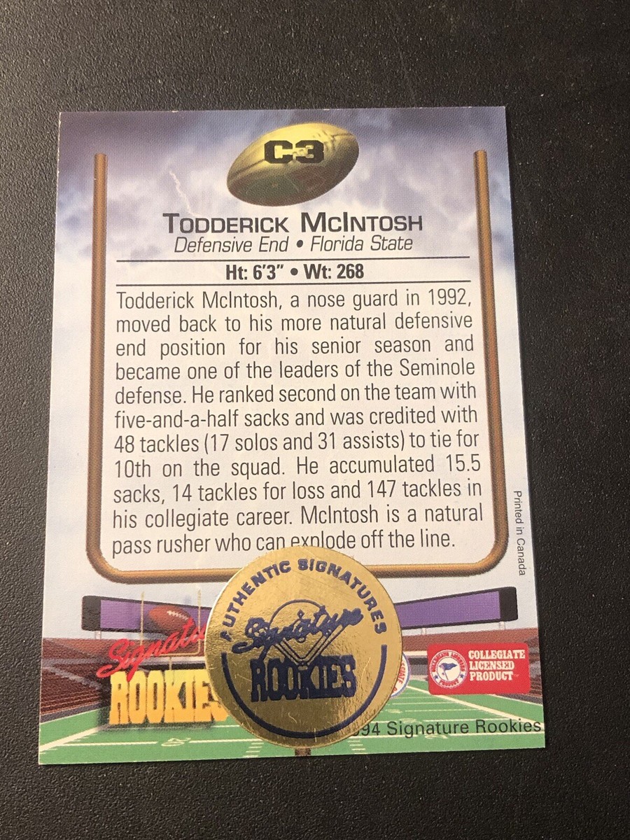 1994 Signature Rookies Top Prospects Toddrick McIntosh Todderick