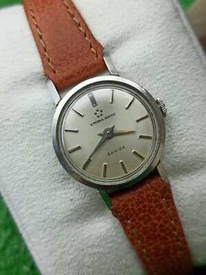 CLASSIC LADY 1980's ETERNA MATIC SHAHIDA Vintage Round SLIM Watch Swiss 22 MM
