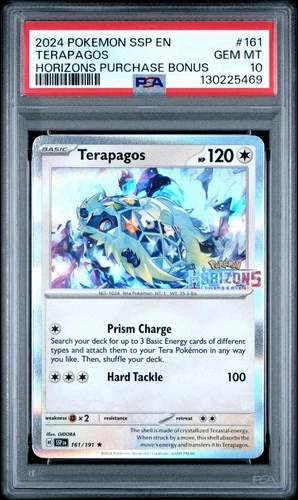 PSA 10 GEM MINT Terapagos 161/191 Surging Sparks Horizons Stamped Promo Pokémon