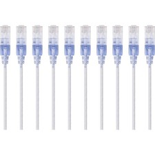 Monoprice 10-PackSlimRun Cat6A Ethernet Network Patch Cable 5ft White